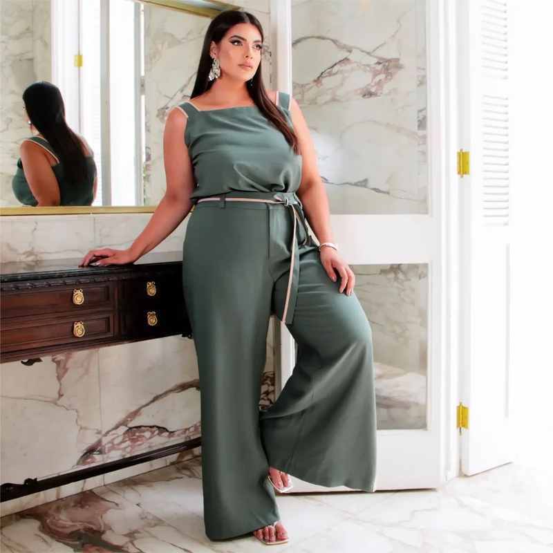 Conjunto Feminino Plus Size Ref 12452 Verde