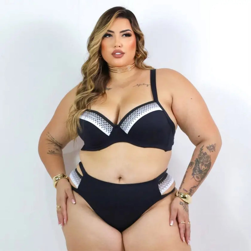 Biquini Plus Size Com Bojo Ref 17431 Preto