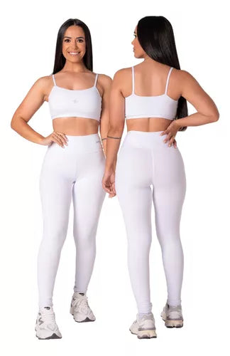 Conjunto Feminino Blackout Zero Transparência Tendencia Fit BRANCO