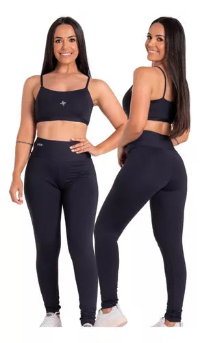 Conjunto Feminino Blackout Zero Transparência Tendencia Fit PRETO