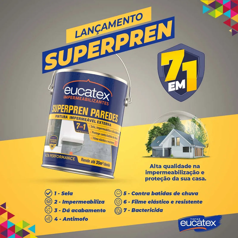 Tinta Impermeabilizante Superpren Paredes Eucatex 3,6 litros