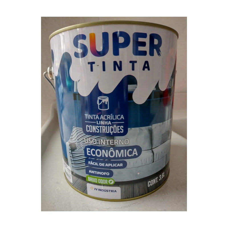 Tinta Acrílica Econômica Uso Interno Antimofo BRANCO 3,6L Super Tinta