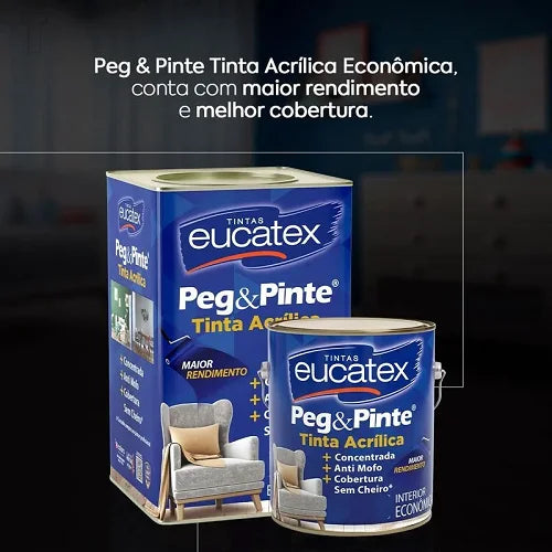 Latex Acrilico Fosco 18 litros Peg Pinte Eucatex