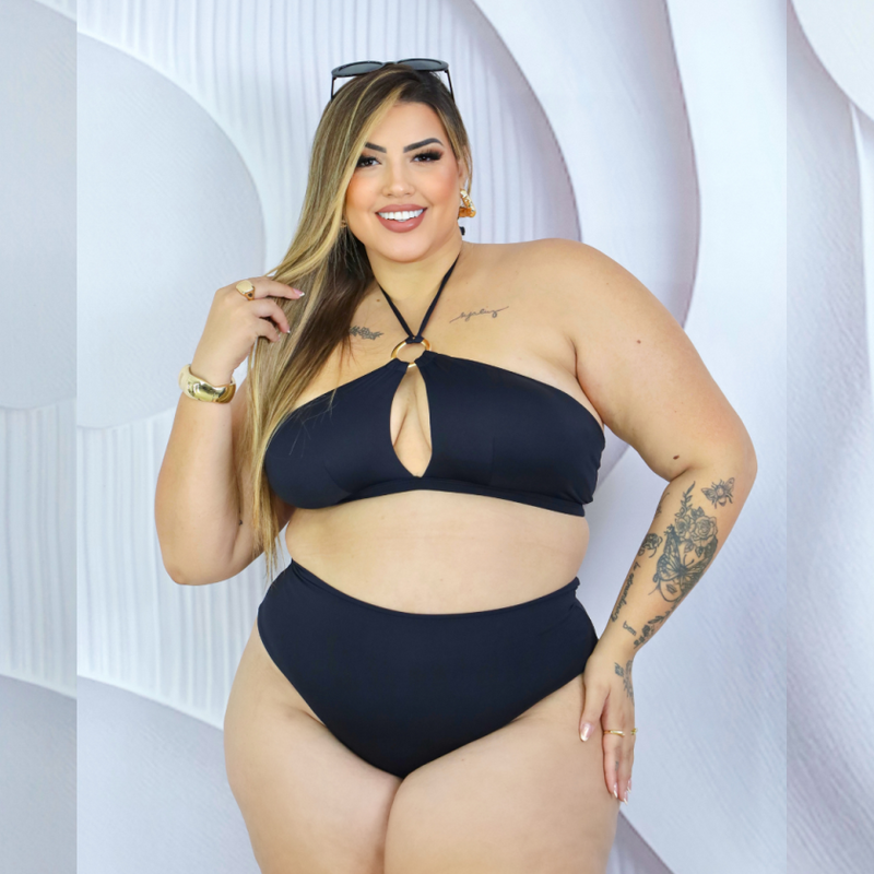 Biquini Plus Size Com Bojo Ref 11079 Preto